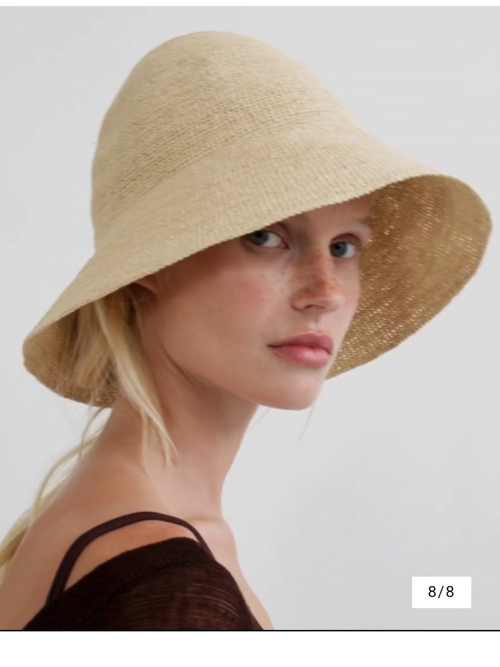 Janessa Leone Teagan Sun Raffia Straw Bucket Hat - Natural Sz M